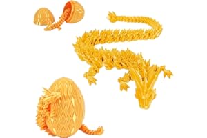 PRINTSILK Dragon Eggs with Dragon Inside, 3D Printed Surprise Funny Gifts for Kids, Articulated Dragons Fidget Toys for Adults, Ideal Easter Basket Stuffers, Unique 3D Dragons Collectibles (Silk Gold)