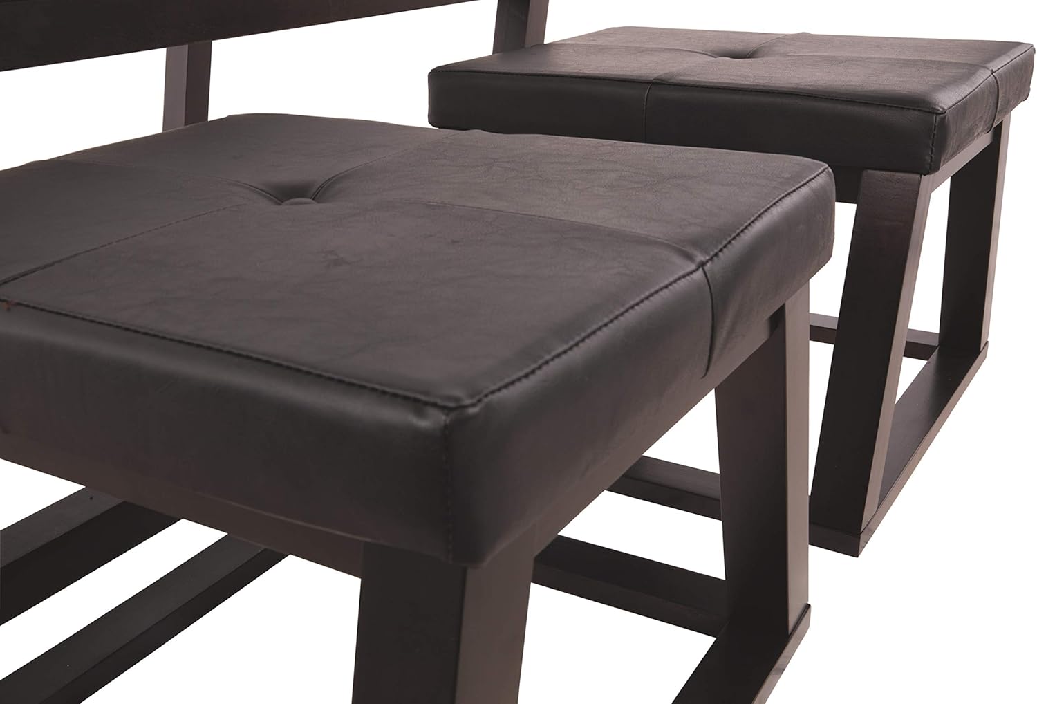 Signature Design by Ashley - Kelton Glass Top Coffee Table with 2 Stools - 3 Piece Set, Espresso Brown: Furniture & Decor