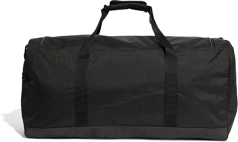 Unisex Essentials Linear Duffel Bag Duffel Bag, Black/Black/White, L