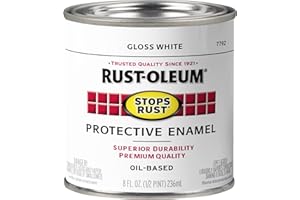 Rust-Oleum 7792730 Stops Rust Brush On Paint, Half Pint, Gloss White