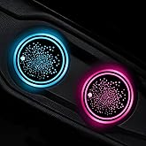 SHMZK 2 PCS LED Car Cup Holder Lights, 7 Colors Changing USB Charging Insert Car Coasters, Atmosphere Lamp Decoration Light Luminescent Cup Pad Mat, Interior Car Accessories (Starry Sky)