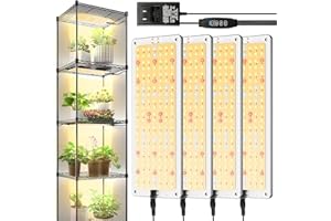 VPCRT6 LED Grow Lights for Shelves 4pack, Grow Lights for Indoor Plants,616LEDs Full Spectrum Grow Lights for Under Cabinet Plant, Grow Lamp with 3/9/12H Timer,10 Dimmable Levels for Plants Growing