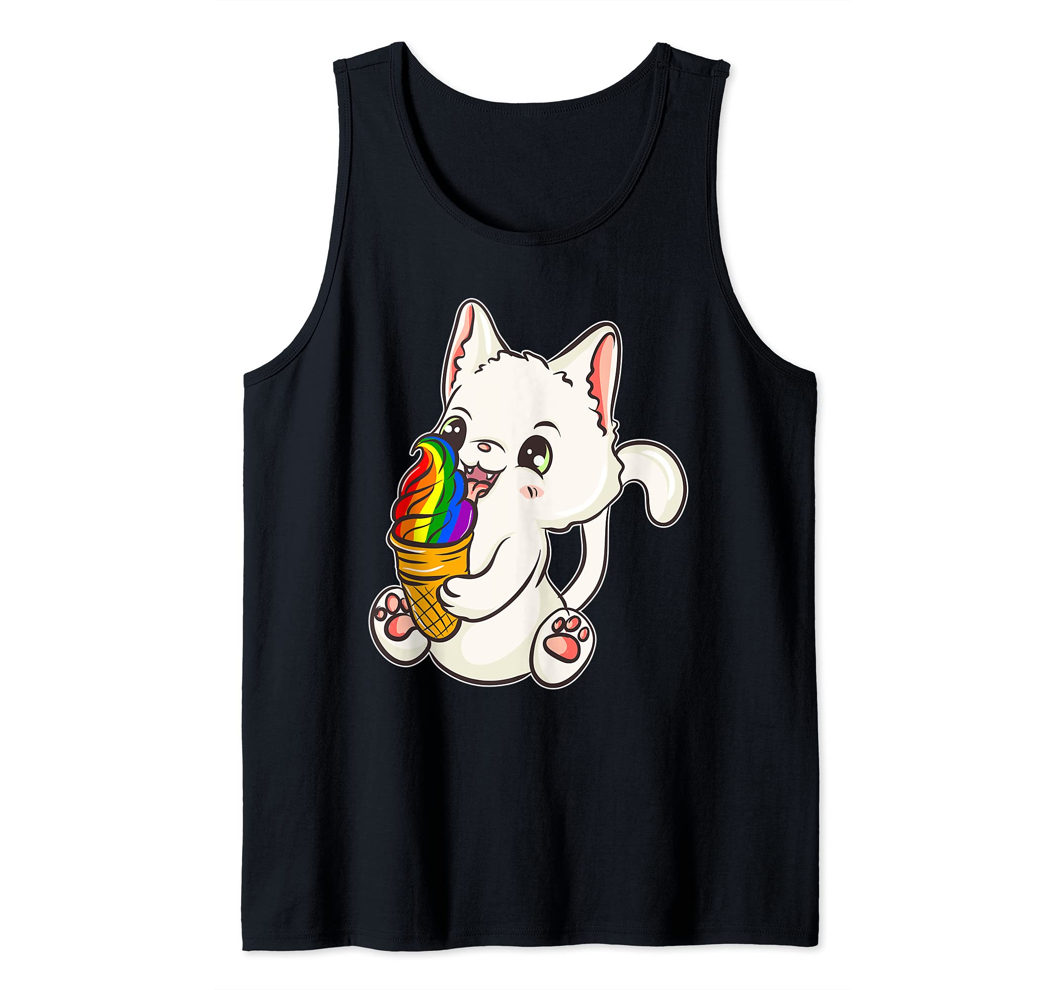 LGBT Pride Kawaii Japanese Anime Cat Ice Cream Tank Top