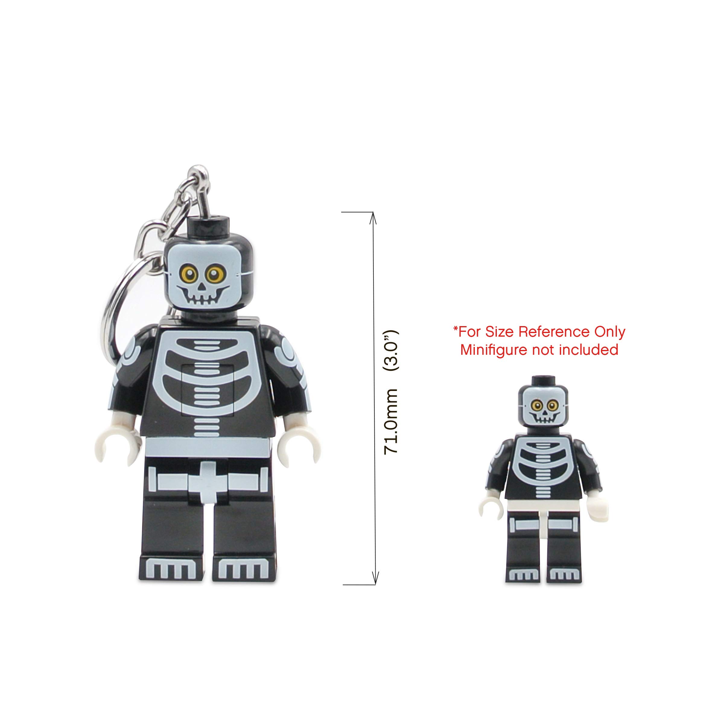 LEGO Monster Fighters Large 3 inch Tall Figure Keychain Light - Skeleton Guy (KE137H)