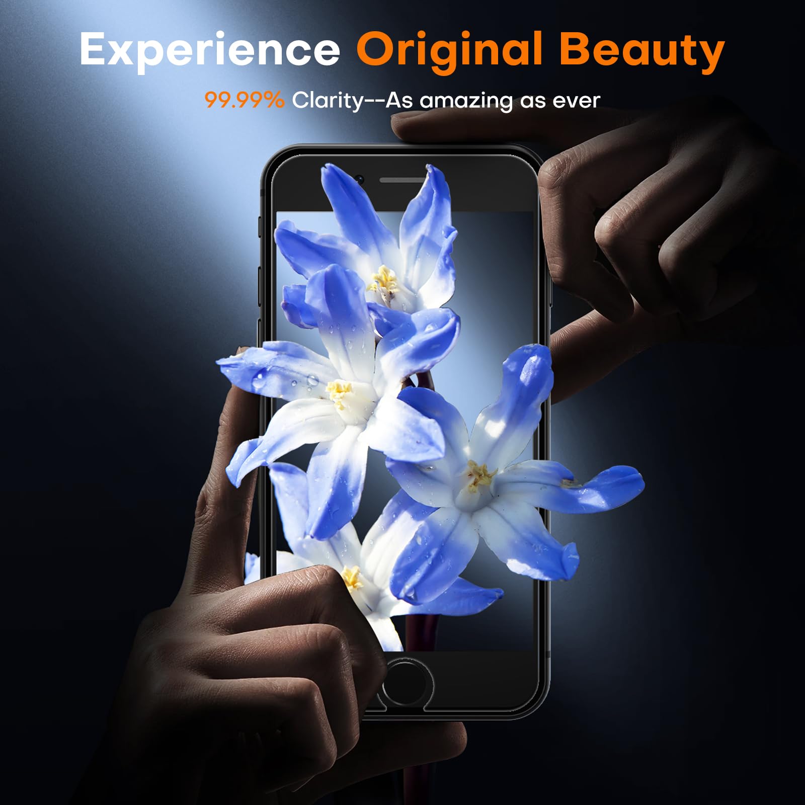 TOCOL 2 Pack Screen Protector for iPhone SE 3/2 (2022/2020 Edition), iPhone 8/7, iPhone 6s/6 4.7-Inch Instant Installation 14FT Military Grade Protective 9H+ Tempered Glass HD No Bubbles No Dust