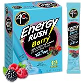 4C Energy Rush Stix, Berry 1 Pack, 18 Count, Single Serve Water Flavoring Packets, Sugar Free with Taurine, On the Go Bundle