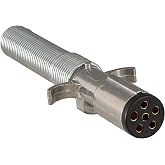 Buyers Products TC2061 6-Way Die-Cast Trailer Connector with Spring | Trailer-Side Connector With Die-Cast Zinc Housing, Spring Cable Guard, Safety Latch, And Secure 6-Way Round Pin Power Hookup