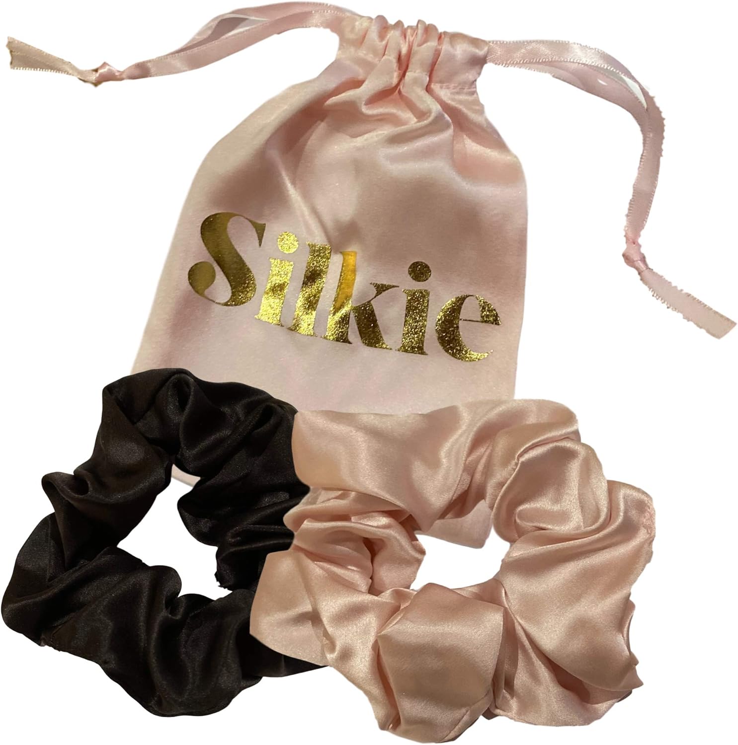 SILKIE x2 Set 100 Pure Mulberry Silk Pink Black Large Oversized