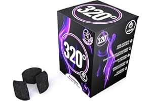 320º Coconut Charcoal Discs – 60 Pieces (27mm) | Quick Lighting, Long-Lasting Shisha Coal | Natural & Odorless Hookah Charcoal | BBQ & Incense Burning Coal – 1kg
