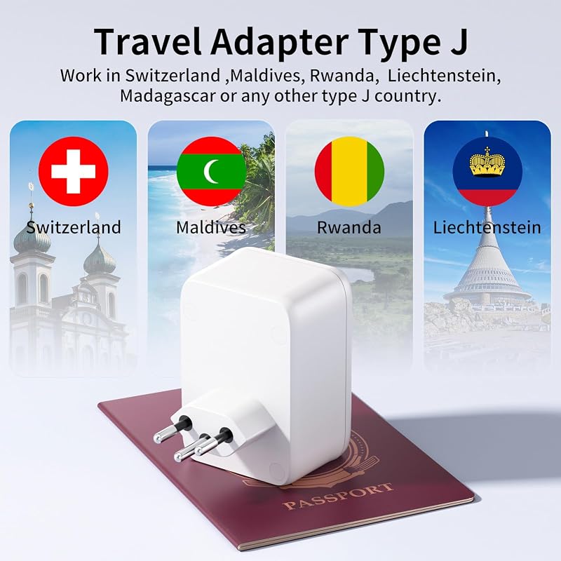 Reiseadapter Schweiz Adapter Deutschland Stecker Typ J Steckdosenadapter