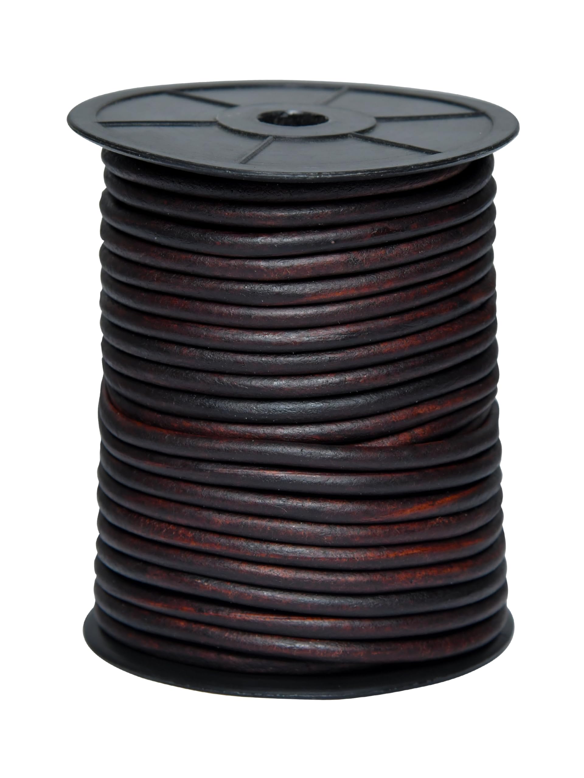 Cords Essentials Round Leather String Cord 5mm Distressed Light Brown 5.5 Yards