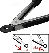 ZHIYE 7 Inch Kitchen Tongs 4 Pcs Silicone Non Slip Locking Clip Food Cooking view 6