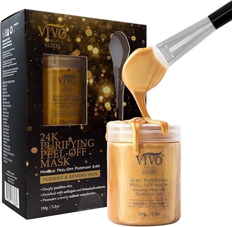 Download Vivo Per Lei 24k Gold Brightening Face Mask Paraben Free Gold Facial Mask Hydrating Face Mask With Collagen Botanicals Gold Face Mask To Purify Skin 150 G 5 3 Oz Amazon Ca Beauty PSD Mockup Templates