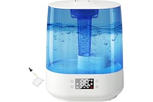 AOOYSORA Humidifiers for Bedroom, 6L Quiet Top Fill Cool Mist Humidifier, 60H Runtime, Smart Auto Mode Humidifier for Large R