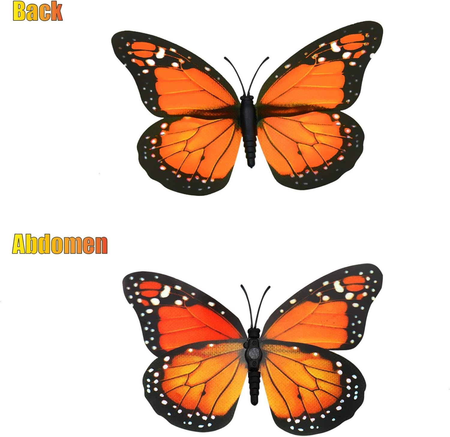 AQUEENLY Monarch Butterfly Decorations, 4.72'' Orange Premium Artificial Monarch Butterfly to Decorate for Craft, Home, Wall, Wedding, Party (12 Pcs): Home & Kitchen