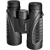12x42 Binoculars for Adults, High Powered, BAK4 Prism, Waterproof Binoculars, Lightweight Binocular for Bird Watching, Hunting, Travel, Stargazing Cruise (Black)