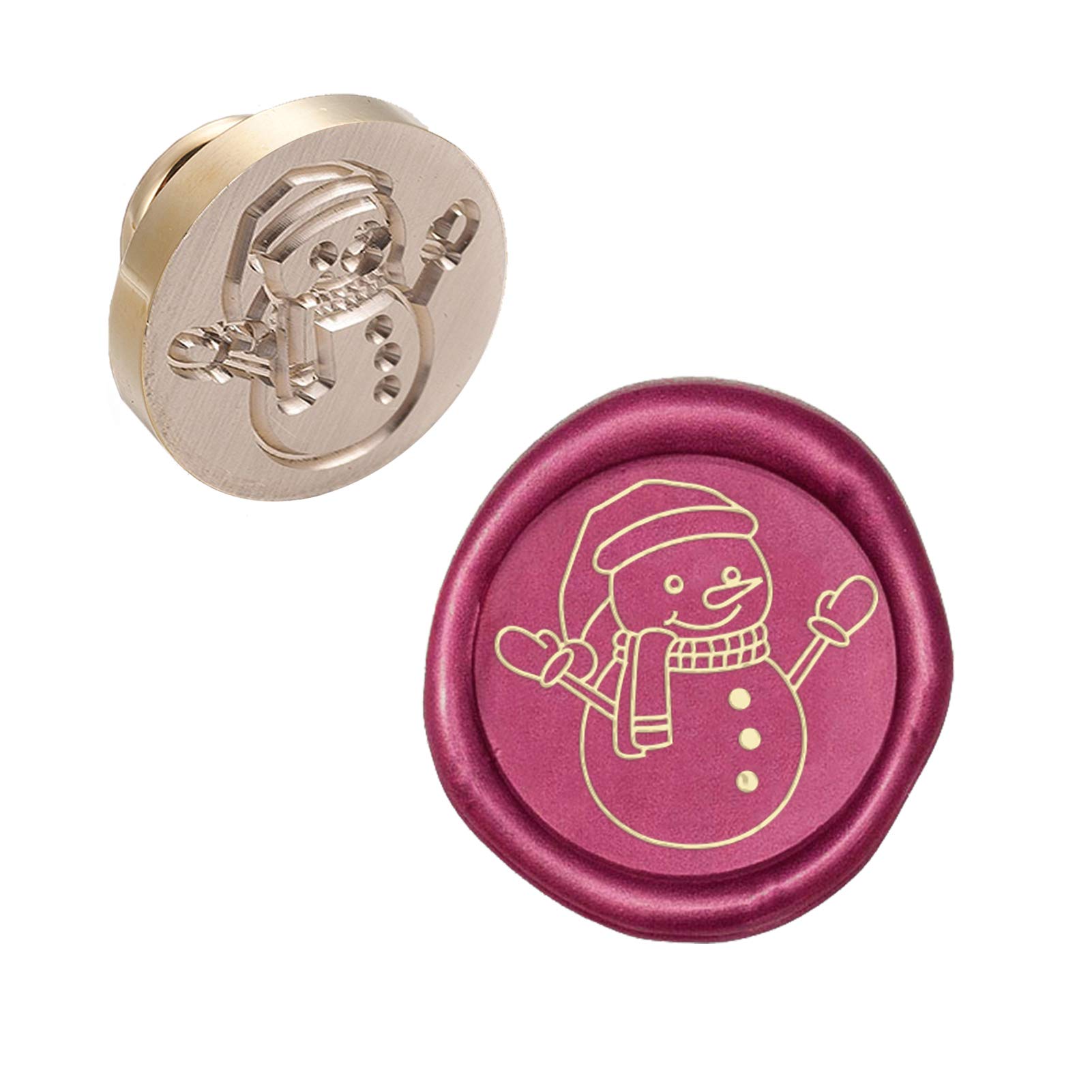 CRASPIRE Wax Seal Stamp Head Snowman Removable Sealing Brass Stamp Head for Creative Gift Envelopes Invitations Cards Wine Package Decoration