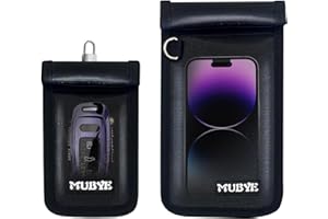 MUBYE Faraday Bags, 2 Pack Faraday Cage with Key Fob Protector, Fireproof Waterproof Faraday Bag EMP Proof Signal Blocker (2000℉), Anti-Theft RFID Blocking Pouch for Phones, Car Keys, Electronics