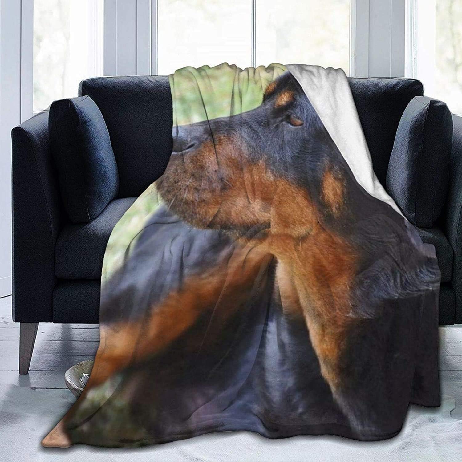 Throw Blankets Rottweiler Dog Pet Animal Black Watch