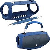 co2CREA for JBL Xtreme 4 Portable Bluetooth Speaker Silicone Cover Case, Portable Silicone Travel Case with Handle, Protective Skin Case (Blue Case)