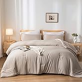 weigelia King Size Comforter Set 7 Pieces Oatmeal Comforter Set King Bed in a Bag Soft Fluffy Bedding Comforter with Sheets, Pillow Shams and Pillowcases for All Season