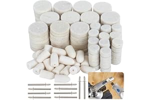 Sukh 145PCS Wool Felt Polishing Pad - Felt Buffing Pad Wool Polishing Bits Buffing Wheel Professional Accessories with Point 