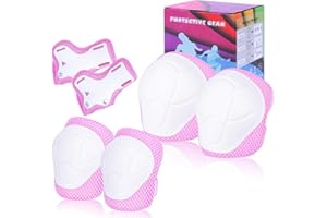 Kids Protective Gear Set SHENMOREN Knee Pads for Kids 3-10 Years Toddler Knee and Elbow Pads with Wrist Guards 3 in 1 for Skating Cycling Bike Rollerblading Scooter