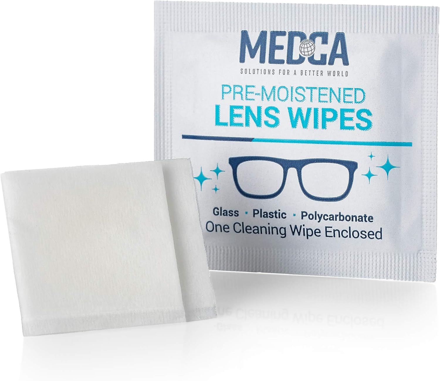 MEDca Lens Cleaning Wipes Towelette Dispenser Pre-Moistened (100), white, 1 count (Pack of 100) - Image 5