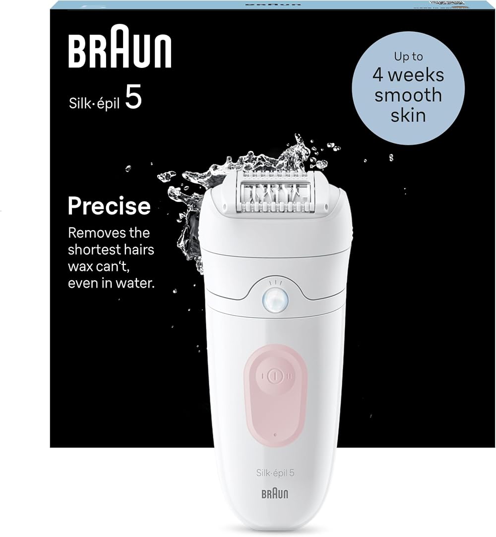 Braun Silk-épil 5 Epilator Wet & Dry 0.5mm MicroGrip 5-000 White Flamingo EU