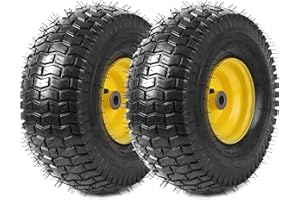 AR-PRO (2 Pack) Exact Replacement 15" x 6.00-6 Front Tire and Wheel Assemblies Compatible with John Deere Riding Mowers Tract