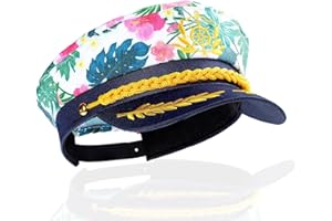 OARKIVE Tropical Sailor Captain Hat - Hawaiian Luau Party Cruise Yacht Accessory for Men, Women