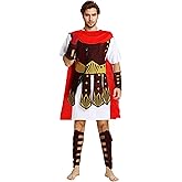 BESTOYARD Ancient Roman Gladiator Costume for Men Adults, Halloween Soldier Cosplay Outfit for Costume Parties Roman Stage Performances