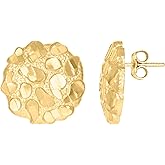 10kt Yellow Gold Mens Nugget Stud Earrings