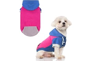 BEAUTYZOO Fleece Dog Hoodie Sweatershirt with Pocket and Leash Hole, Stretchy Small Medium Large Sized Dogs Clothes for Fall Winter Cold Days, Color Designer Warm Dog Jackets,French Bulldog Coats