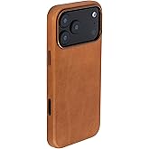 Dockem Genuine Leather Case for iPhone 17 Pro Max Compatible with MagSafe, with Capacitive Camera Control Button (MSGL, Light Brown)