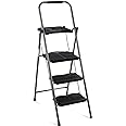Best Choice Products 3-Step Ladder with Tool Tray, Portable Folding Wide Anti-Slip Step Stool, Hand Grip for Home and Office, 330lb Capacity