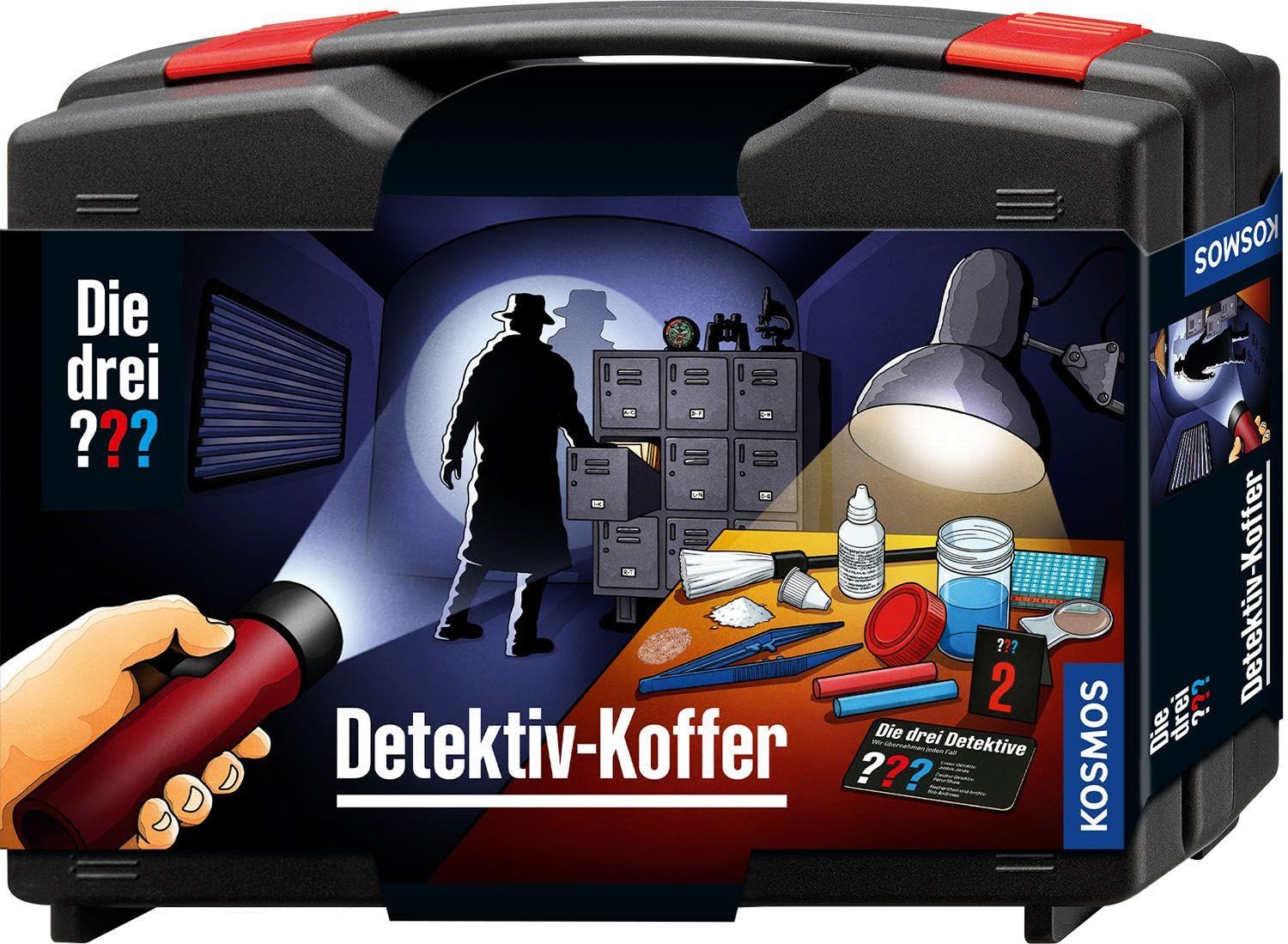 Die drei Kosmos Detective Case, Detective Toy Set for Children from 8 Years with Fingerprint Powder, Important Utensils and Professional Tips for Investigation, Wit
