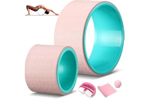 Arrowbash 5 Pack Yoga Wheel Set Back Stretcher Wheel for Deep Tissue Massage Foam Roller for Back Pain Relief & Stretching, Trigger Point Therapy Ball, Resistance Loop Exercise Bands, Massage Roller