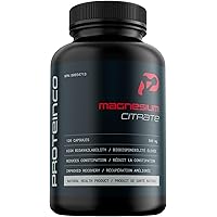 ProteinCo | Pure Magnesium Citrate | 500 mg | Muscle Recovery, Relieves Muscle Cramps | Men & Women | 120 capsules