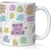 BEHIFL Principal Daily Affirmations Mug, Principal Appreciation Gifts Coffee Cup Ceramic, Gift for Principals, Inspirational Ceramic Coffee Tea Mug 11 oz
