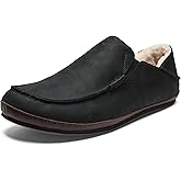 OLUKAI Moloa Slipper, Men
s Premium Leather Slip-On Shoes, Soft Genuine Shearling Lining 
Gel Insert, Drop-In Heel 
All-Day