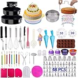 Cake Decorating Supplies 2021 Upgrade 366 PCS Baking Set with Springform Cake Pans Set,Cake Rotating Turntable,Cake Decoratin