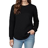 YOGINGO Tunic Sweatshirt for Women Waffle Long Sleeve Crewneck Winter Fall Tops, Cozy Fashion Curved Hem Outfits 2025
