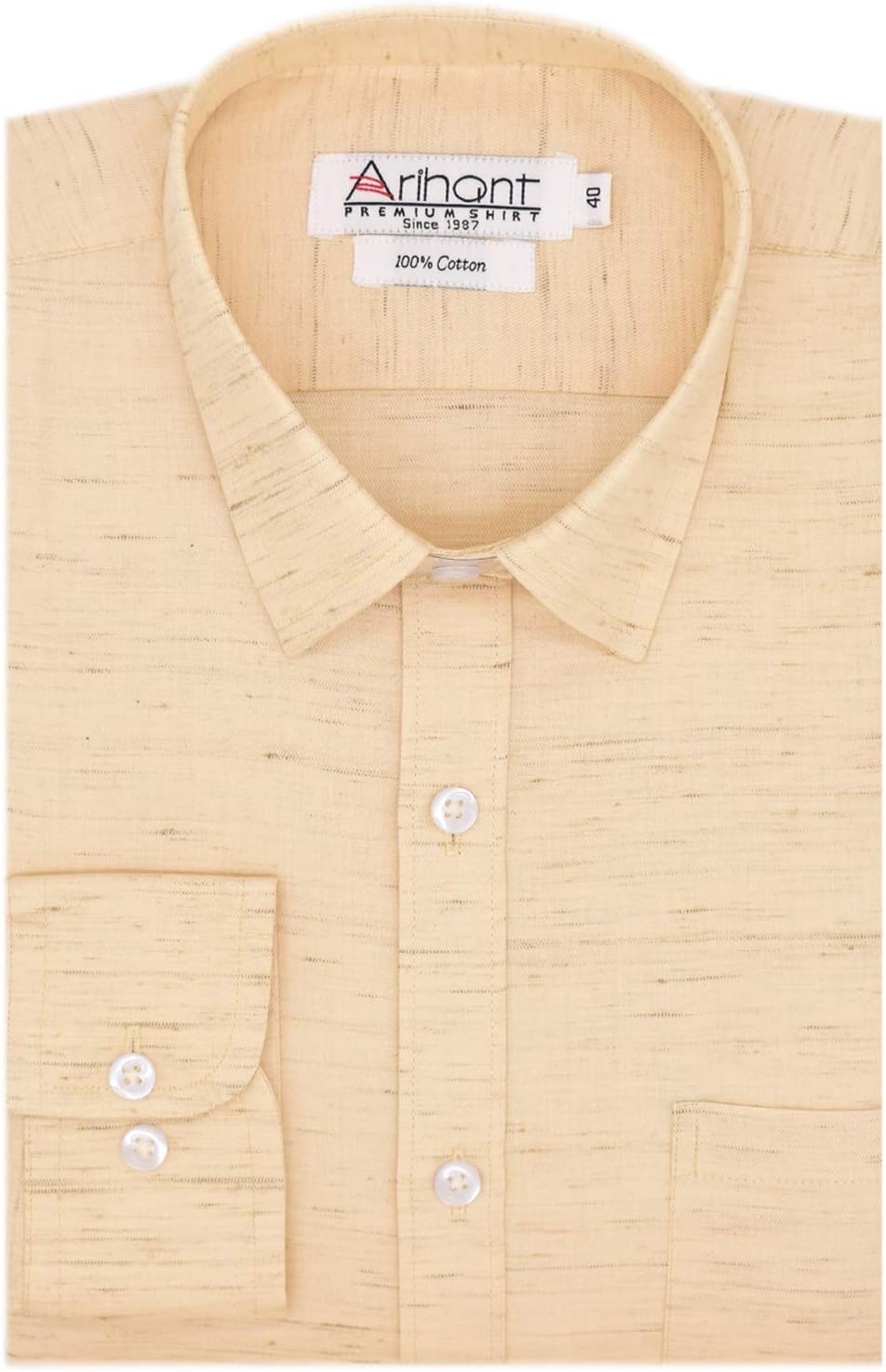 Arihant Men's 100% Cotton Plain Full Sleeves Regular Fit Formal Shirt for Men