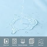 Furlinic Shower Curtain 150x180cm Mould Proof Polyester 10 Hooks White to Sky view 2
