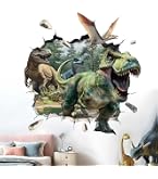 RoyoLam Lifelike Dinosaur Wall Stickers - T-Rex Nursery Decals, Removable Peel & Stick Wall Art For Kids Room, Bedroom, Classroom Decor