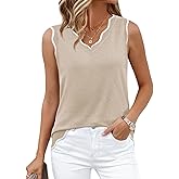 WIHOLL Tank Tops for Women Sleeveless Summer Tops Spring Fashion Lightweight Sweater Vest V Neck Business Casual Outfits