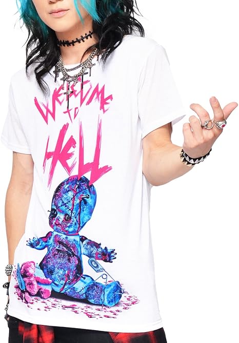 Amazon オルターヴェノム Alter Venomv キューピー 半袖 ｔシャツ V系 ファッション ヴィジュアル系 メンズ L ホワイト Tシャツ カットソー 通販