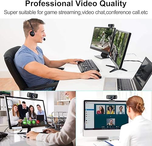 Spedal Webcam 1080P 30fps， HD Computer Webcam with Microphone for