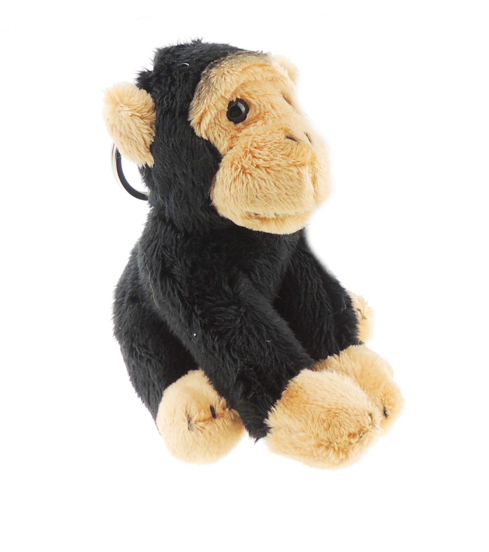 Cute Soft Cuddly Fluffy Plush Fabric Animal Pet Farm Safari Wildlife Women Men Car Handbag Bag Backpack Purse Charm keyring Key Chain Rings (Ape)